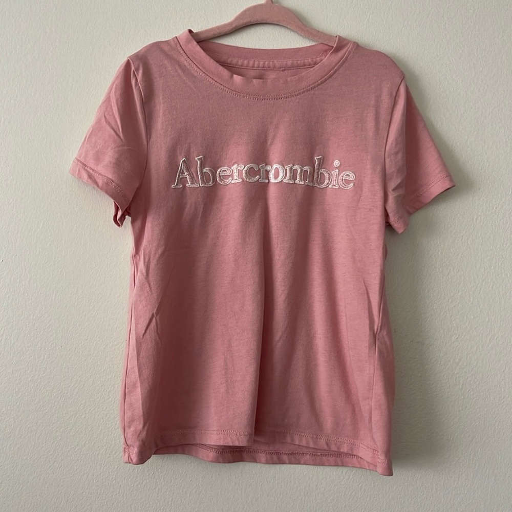 Abercrombie & Fitch Girls' Pink Logo Tee